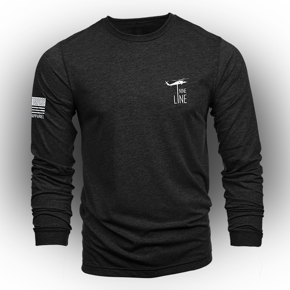 Nine Line Dropline Logo Long-Sleeve T-Shirt Black NWOT